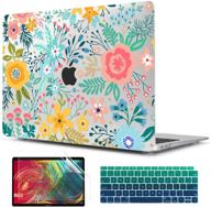 twol abstract flower case for new macbook air 13 inch, hard shell cover + keyboard skin &amp; screen protector - compatible with macbook air 13 inch 2018 2019 2020 (model a1932 a2179 a2337 m1) logo