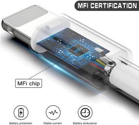 img 2 attached to 🔌 High-Quality 3 Pack Apple MFi Certified iPhone Charger Cable 10ft - Fast Charging & Extended Reach - Compatible with iPhone 12/11/Pro/Max/X/XS/XR/XS Max/8/7/6/5S/SE