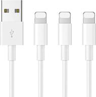 🔌 high-quality 3 pack apple mfi certified iphone charger cable 10ft - fast charging & extended reach - compatible with iphone 12/11/pro/max/x/xs/xr/xs max/8/7/6/5s/se logo