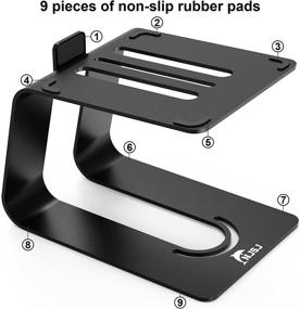 img 2 attached to 🔊 NJSJ Universal Desktop Speaker Stands - Pair, Ideal for Small & Medium Bookshelf Speakers/Sound System Monitors/Computer Speaker. Non-Slip, Anti-Vibration Rubber Pads Included.