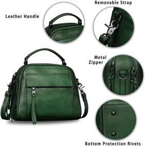 img 1 attached to Stylish and Authentic Genuine Leather Crossbody Handbag - Handmade Women's Hobo Bags with Wallets