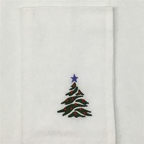 img 1 attached to 🎄 Полотенца для ужинов из хлопковой ткани с вишнёвыми деревьями: белые Рождественские деревья вышиты в пачке из 6 штук (17"х17") - мягкая и многоразовая ткань, идеально подходит для использования в доме.