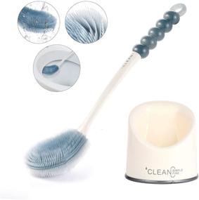 img 4 attached to 🚽 AIExpectoX Bathroom Set: Toilet Brush and Holder Kit - Toilet Bowl Cleaner, Scrubber, Flat Cleaning Brush - Complete Toilet Bowl Cleaning Supplies