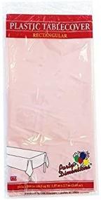 img 1 attached to 🎉 Disposable Plastic Party Tablecloths - Rectangular Tablecovers - 4 Pack - Pink - By Party Dimensions