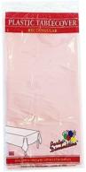 🎉 disposable plastic party tablecloths - rectangular tablecovers - 4 pack - pink - by party dimensions logo