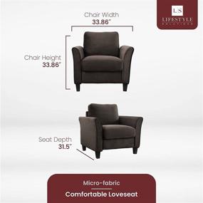 img 1 attached to Lifestyle Solutions Austin Curved-Arm Chair, Coffee - Exquisite Comfort and Elegant Style, Perfect for Any Living Space!