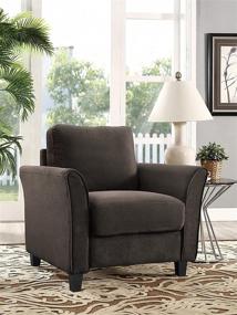 img 4 attached to Lifestyle Solutions Austin Curved-Arm Chair, Coffee - Exquisite Comfort and Elegant Style, Perfect for Any Living Space!