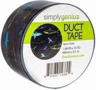 patterned duct tape roll craft supplies for kids & adults - simply genius single roll, colored duct tape in vibrant neon shark shades logo