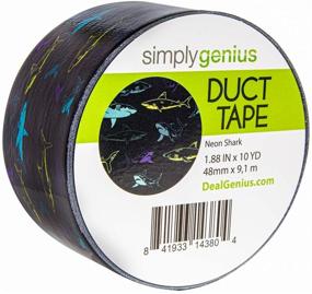 img 4 attached to Patterned Duct Tape Roll Craft Supplies for Kids & Adults - Simply Genius Single Roll, Colored Duct Tape in Vibrant Neon Shark Shades