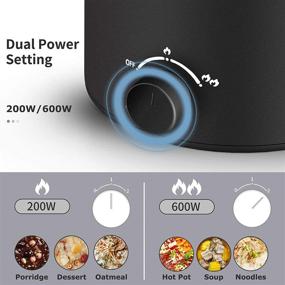 img 2 attached to 🍲 Topwit Electric Hot Pot Mini Ramen Cooker: 1.6L Noodles Pot with Over-Heating & Boil Dry Protection - Multifunctional Cooker for Pasta, Shabu-Shabu, Oatmeal, Soup and Egg - Black