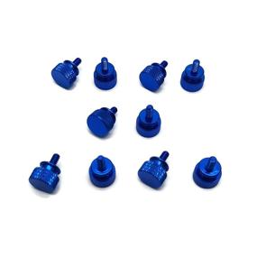 img 2 attached to 💻 Primeonly27: Premium 10x Anodized Aluminum Computer Case Thumbscrews 6-32 Thread for DIY Blue Cover Power Supply PCI Slots Hard Drives