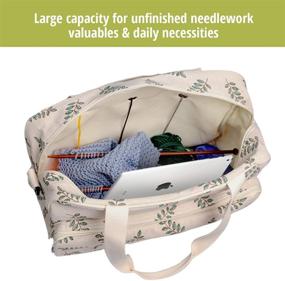 img 2 attached to 🧶 Becko Yarn Bag Crochet Bag Knitting Bag - Organize Your Projects, Yarn Balls, Hooks, Needles, and Accessories!