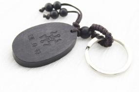 img 1 attached to FOY-MALL Chinese Zodiac Rat Ebony Wood Carved Men Women Bag Keyring For Gift M1107