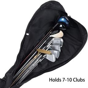 img 1 attached to 🏌️ Premium Foldable Golf Carry Bag - Zippered Case with Big Pocket for Clubs - Sunday Bag in Black