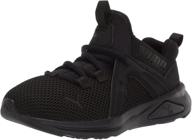 puma athletic running shoes for little girls in classic black unisex style logo