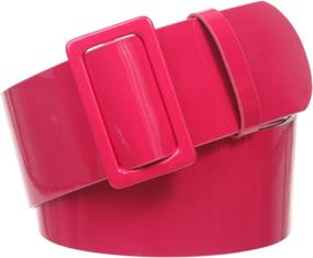 img 2 attached to Womens Pull Through Prong Less Patent Leather Women's Accessories in Belts