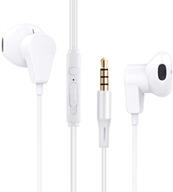 🎧 white 2 pack earphones: wired earbuds with microphone, deep bass & volume control - ideal for smartphones, tablets, laptops logo