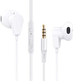 img 4 attached to 🎧 White 2 Pack Earphones: Wired Earbuds with Microphone, Deep Bass & Volume Control - Ideal for Smartphones, Tablets, Laptops