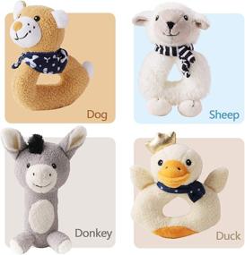 img 3 attached to 🐮 iPlay, iLearn Plush Baby Rattle Toys: Soft Farm Stuffed Animal Rattles for 0-12 Months - Perfect Sensory Development & Soothing Gift for Boys and Girls