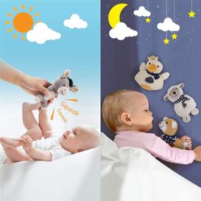 img 1 attached to 🐮 iPlay, iLearn Plush Baby Rattle Toys: Soft Farm Stuffed Animal Rattles for 0-12 Months - Perfect Sensory Development & Soothing Gift for Boys and Girls