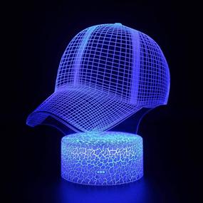 img 3 attached to 🏀 Set of 4 Baseball 3D Night Lights (Baseball, Baseball Cap, Baseball Glove, Playing Baseball), DDDNIGHTLIGHT Led Illusion Lamp with 16 Color Change Remote Control, for Bedroom, Living Room, Kids' Room, Boys' Xmas Gift - 50x60 Size