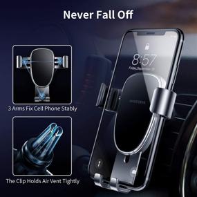 img 3 attached to 🚗 SmartDevil Car Phone Holder: One-Handed Adjustable Air Vent Cradle for iPhone & Smartphones (Black)