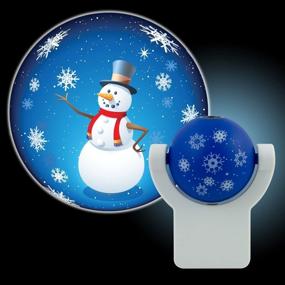 img 3 attached to 🎅 Ночник со светодиодным изображением снеговика на Рождество - Projectables 11362 с автоматическим включением/выключением, с функцией сенсорного освещения - изображает веселого снеговика на потолке, стене или полу.