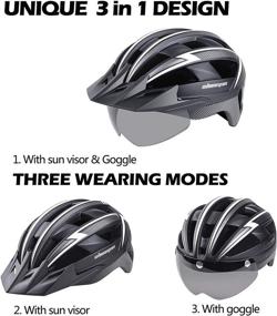 img 2 attached to 🚲 Shinmax Bike Helmet with USB Rechargeable Light, Magnetic Goggle, and Sun Visor - Safety Certified Men and Women's Mountain Bike & Road Bicycle Helmet SM-B23