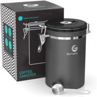 large gray coffee gator stainless steel grounds and beans canister with measuring scoop, co2-release valve, date-tracker логотип