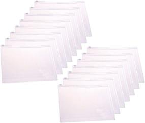 img 3 attached to 📦 15pcs Clear Color Fog A5 Size Zipper Bag - Paper Document File, Bill, Pen, Pencil Pouch Holder (9.8 x 7.25 Inch)