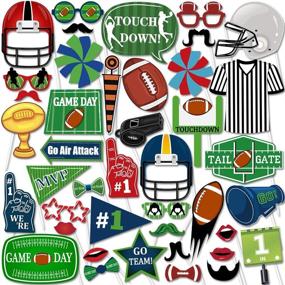 img 4 attached to 42Pcs Football Photo Decorations Supplies