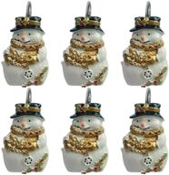 🎅 12-pack of twofishes home fashion decorative christmas snowman shower curtain hooks with anti-rust feature logo