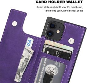 img 1 attached to 📱 Bocasal iPhone 12 Mini Crossbody Wallet Case - Credit Card Holder, PU Leather, Kickstand, Shockproof, Detachable Strap, Magnetic Closure - 5.4 inch (Purple)