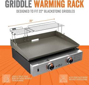 img 2 attached to 🔥 Yukon Glory Griddle Warming Rack: Портативное и складывающееся приспособление для сковород Blackstone размером 22 дюйма