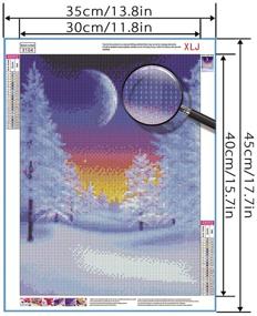 img 1 attached to 💎 Заиграйте сверкающими алмазами: XLJ Moon алмазные наборы для искусства с бриллиантами для всех возрастов - набор для рисования снежных алмазов для детей, прекрасный набор Diamond Dotz Full Drill для потрясающего украшения дома на стене - 12x16 дюймов.