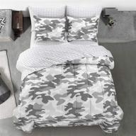 🧒 full grey heritage kids camo comforter set logo