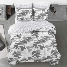 img 4 attached to 🧒 Full Grey Heritage Kids Camo Comforter Set