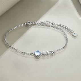 img 3 attached to 🌙 Moonstone Jewelry for Her: 925 Sterling Silver Bracelet with Moon Phase Design