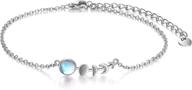 🌙 moonstone jewelry for her: 925 sterling silver bracelet with moon phase design logo