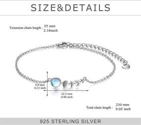 img 1 attached to 🌙 Moonstone Jewelry for Her: 925 Sterling Silver Bracelet with Moon Phase Design