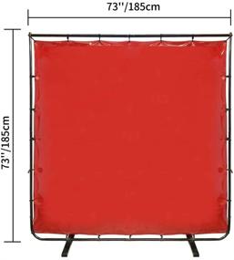 img 2 attached to VIZ-PRO 6x6 Red Welding Curtain with Frame - Premium Vinyl Welding Screen for Safety and Protection