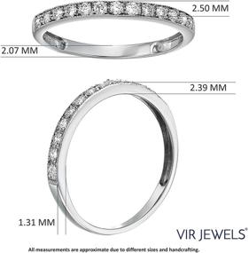 img 1 attached to 💍 Exquisite Vir Jewels 1/4 cttw Diamond Wedding Band: Milgrain, 14K White Gold Prong Set Brilliance!