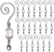 🎄 banberry designs christmas ornament hooks: clear acrylic silver wire hooks to elevate your decor - pack of 20 logo