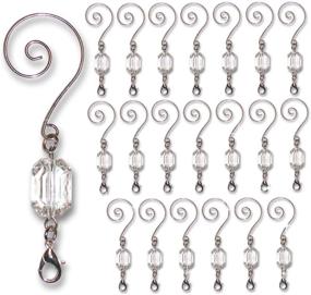 img 4 attached to 🎄 BANBERRY DESIGNS Christmas Ornament Hooks: Clear Acrylic Silver Wire Hooks to Elevate Your Decor - Pack of 20