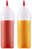 🍶 bottlify red-cap squeeze bottles - pack of 2 wide mouth, 16 ounce leak-proof refillable condiment containers for kitchen use logo