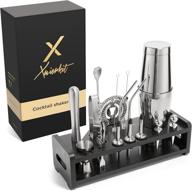 premium 23-piece cocktail shaker set by xavier kit - bartender kit with bamboo stand and boston shaker - high-quality stainless steel professional bar set for home and bars logo