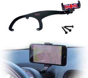 img 4 attached to 📱 PGONE Держатель смартфона Union Jack для Mini Cooper R55 R56 - Поворотный клип, телефон 3,5-5,5 дюйма, 1 упаковка (красный и синий)