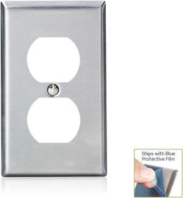 img 2 attached to 🔌 Leviton 84003-40 Stainless Steel Wallplate: 1-Gang Duplex Device Receptacle, Standard Size, Device Mount