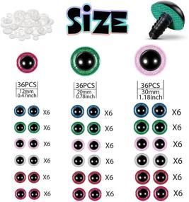 img 3 attached to 💫 108-Piece Glitter Large Safety Eyes for Amigurumi - 12mm, 20mm, 30mm - Stuffed Animal Eyes for Crafts, DIY Amigurumi, Puppet Making, Bear Crafts, Toy Dolls