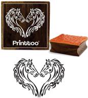 brown wooden rubber stamp - horse head pattern design - ideal for scrapbooking (3 x 3 inches) logo